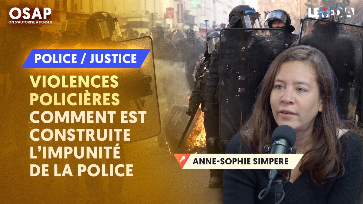 VIOLENCES POLICIÈRES : COMMENT EST CONSTRUITE L’IMPUNITÉ DE LA POLICE

<a href="/IrvingMagi/">Irving Magi</a> reçoit <a href="/asimpere/">Anne-Sophie Simpere</a> pour parler de son livre issu d'une enquête “Police partout, Justice Nulle part”.

➡️lemediatv.fr/emissions/2024…