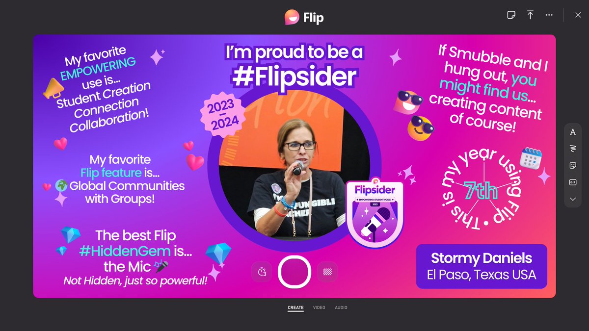 MsDanielsStormy's tweet photo. ✅I finally found my #FirstFlip from over 6 years ago!!! I was so young.... (see below) So many great memories revisited as I went through my Flips!
💡Now the next challenge should be to share our #FavoriteFlip.... What do you think @MicrosoftFlip and #FlipInsiders?