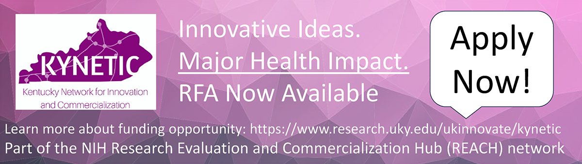 KYNETIC_hub's tweet image. Ready to take your research to the next level? KYNETIC offers competitive grants ($44,375) for product development! Due Feb.13@5pmEST! Request to meet bit.ly/3S727TV or review the RFA for eligibility: bit.ly/47lhzjH @uky_innovate @UofLInnovate @CommercializeKY