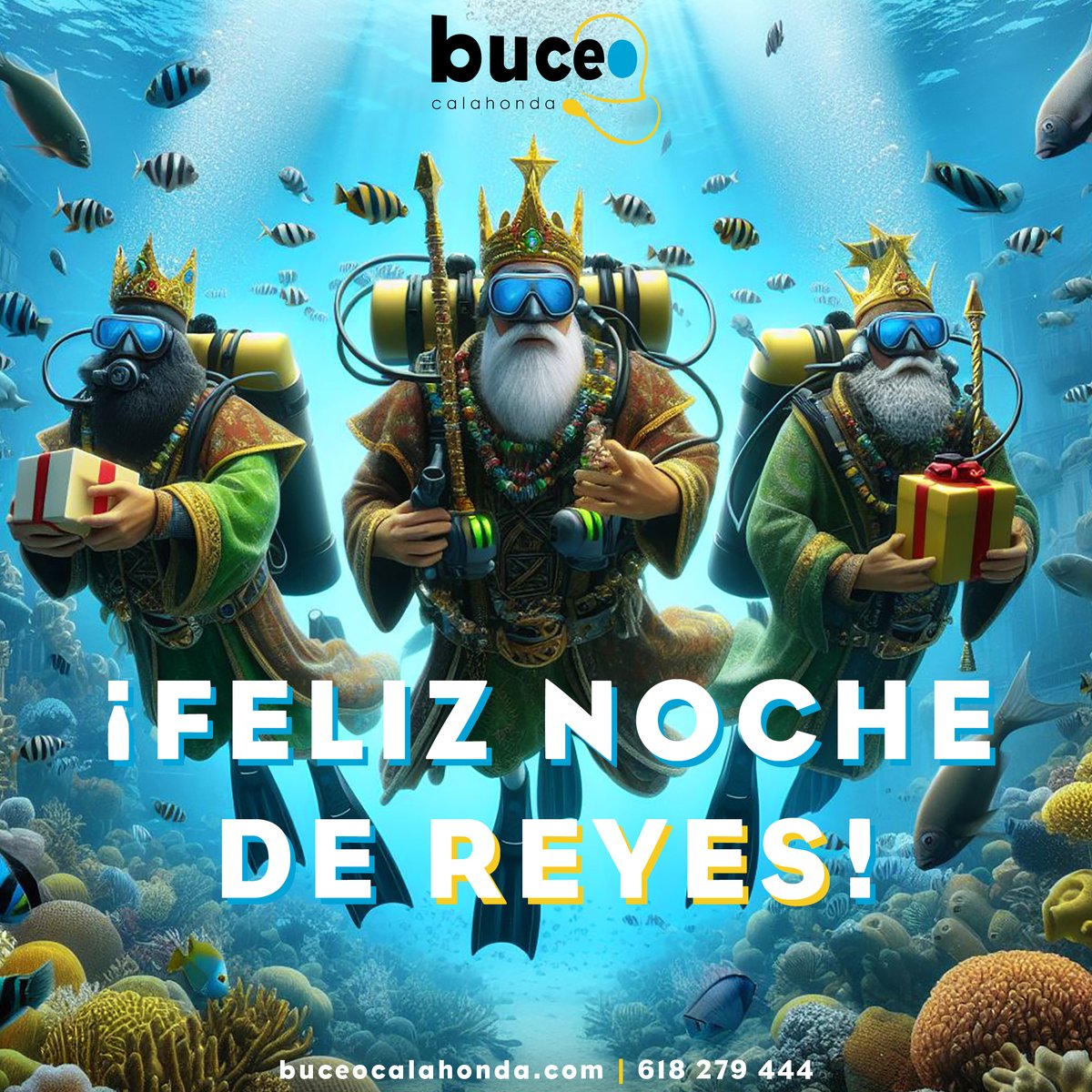 buceocalahonda's tweet photo. En esta Noche de Reyes, que la magia del océano inspire nuestros sueños y este 2024 nos regale un montón de aventuras submarinas increíbles! Feliz Noche de Reyes desde Buceo Calahonda! 👑

#NochedeReyes https://t.co/PDdtZfudPR