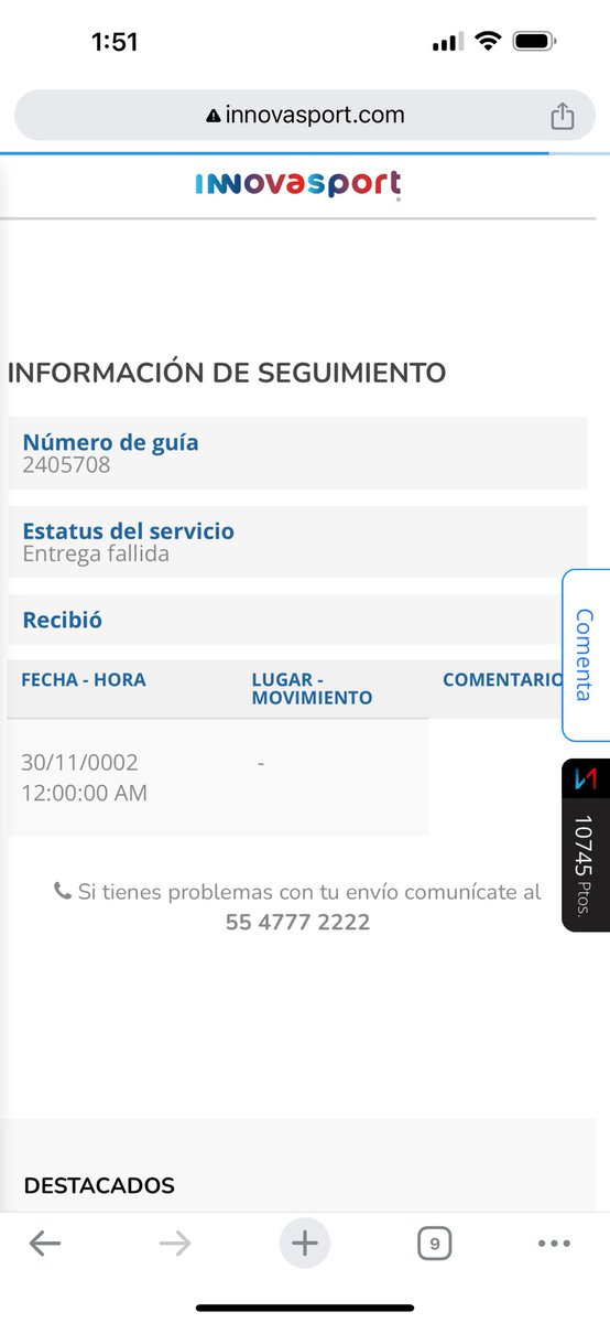 ElPedroVilla's tweet photo. @innovasport He estado marcando a @innovasport y están saturadas sus líneas, por lo que entiendo tuvieron un problema con la paquetería que contrataron #Teiker hace dos semanas subí una queja de que no me había llegado el producto y el día de hoy ya me colgaron 5 veces el teléfono #Nocompren https://t.co/gEhQFvIfOO