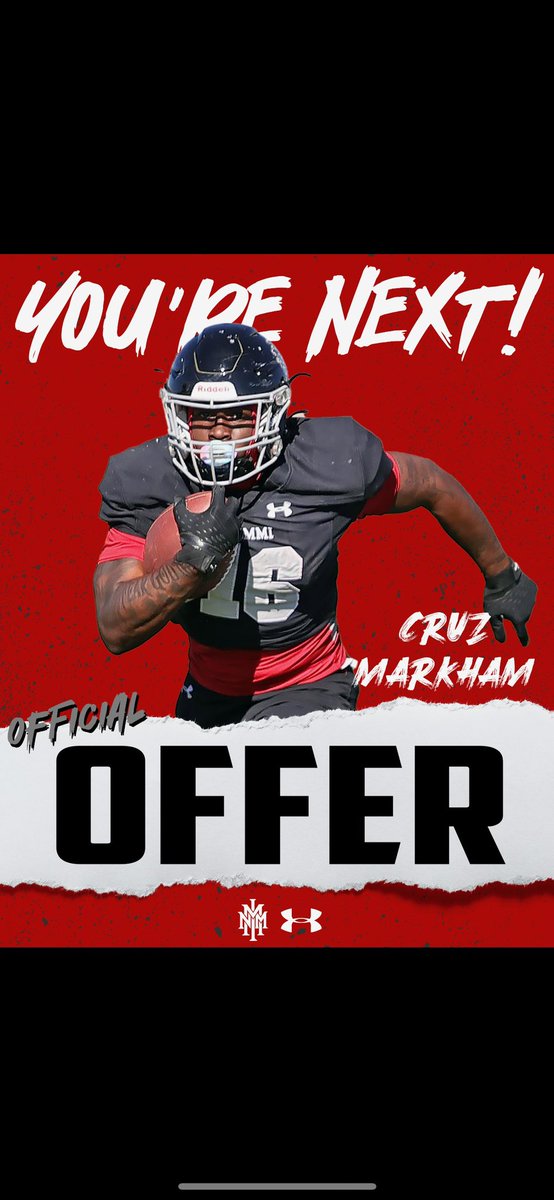 Cruz Markham (@cruzmarkham) on Twitter photo Blessed to receive my 8th scholarship offer, from <a href="/CoachMitch55/">Josh Mitchell</a> and <a href="/nmmibroncos/">NMMI Football</a>. <a href="/LaCuevaFootball/">LCHS Bears Football</a> Blessed to receive my 8th scholarship offer, from <a href="/CoachMitch55/">Josh Mitchell</a> and <a href="/nmmibroncos/">NMMI Football</a>. <a href="/LaCuevaFootball/">LCHS Bears Football</a>