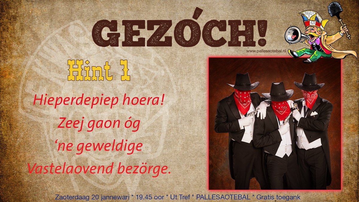 Tiedes de niejaorsreceptie in Saloon Ut Tref, op de prairie in Venlo-Zuid, haet Vors Kwastius de ierste hint geneump.

Raoj mei op dekwas.nl/prinse-raoje