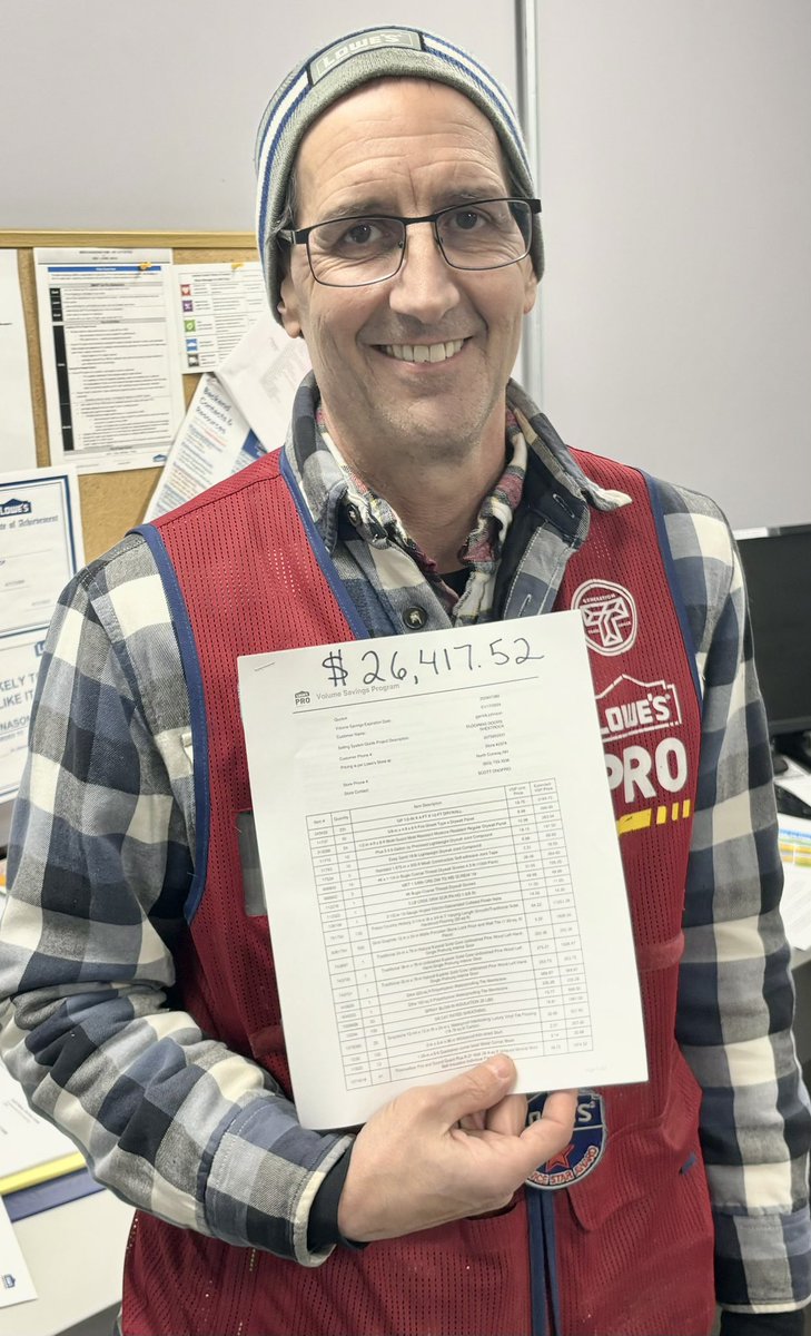 Lowes2374's tweet photo. Our #Pro #Specialist Scott just closed a $26,417 #Sale at North Conway @Lowes2374!! Awesome Job Scott!! Keep #crushingit!! We appreciate you!! #awesome #inittowinit #mvp #Lowes #lowespro #lowescareers #loweslife
@Anthony_Battle1 https://t.co/6UUCDEKvyn