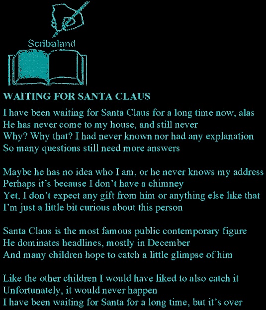 scribaland's tweet photo. #Scribaland WAITING FOR SANTA CLAUS
Still waiting for him?#songtexts #songtexting #web #songwriter #songwriters #songwriting #speech #blogs #word #words #theatres #tv #tiktok #tiktoker #tiktokers #readers #ecriture #relire #training #trainings #literacy #literature #literary #mot https://t.co/glklCaJCxL