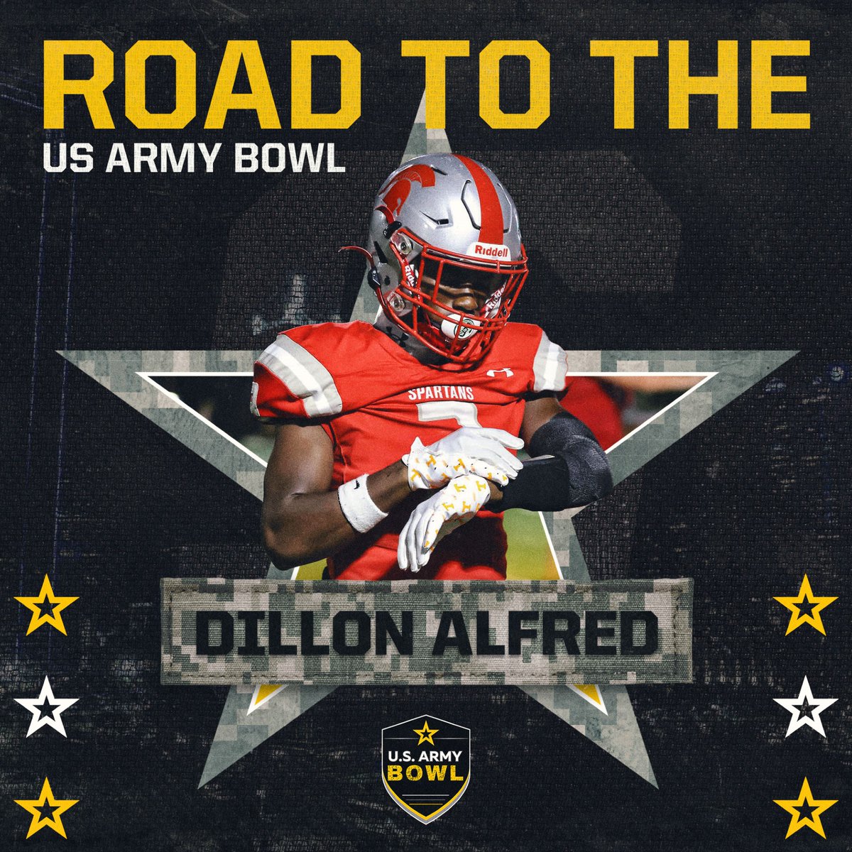 Meet Dillon Alfred (@Dalfred006), the superstar wide receiver for @GoSaraland, our first highlighted athlete selected to the 2024 U.S. Army Bowl 💪🌟 'I feel blessed, humble, and appreciative to have the opportunity to perform in the U.S. Army Bowl' #RoadToTheArmyBowl