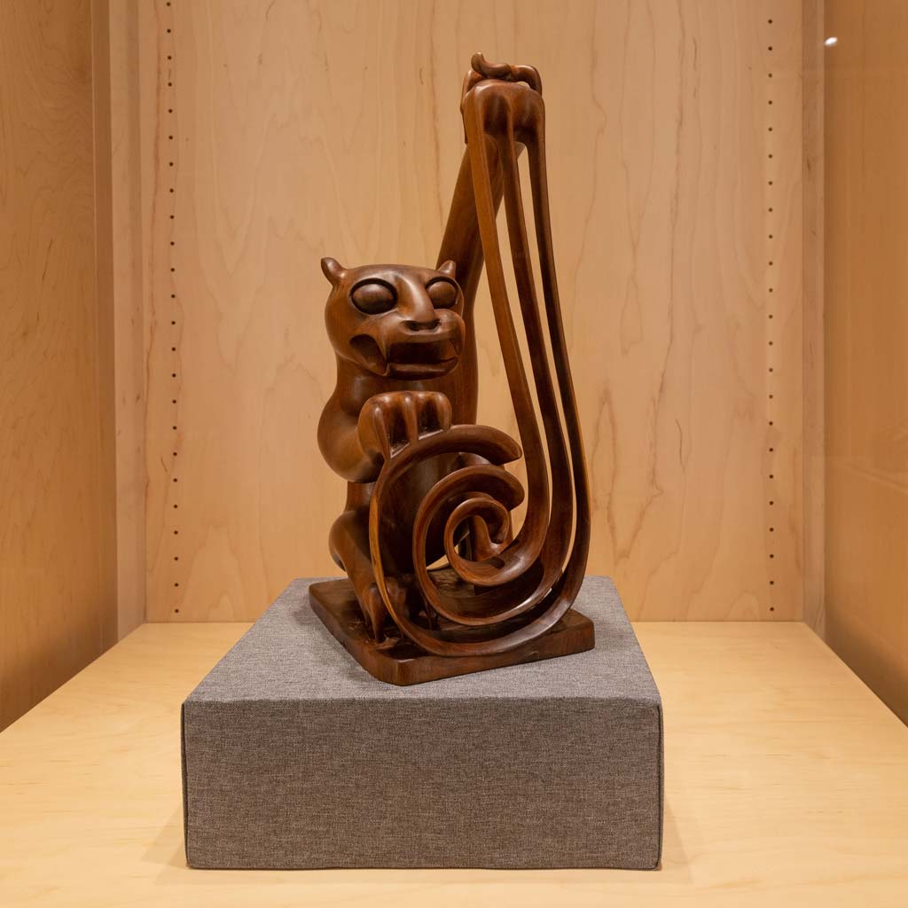 A recent donation of Mah Meri carvings is on display in the Featured Objects Case on the second-floor balcony, through January 14. The Mah Meri is one of the 18 ethnic groups of Orang Asli, or 'original people,' of Malaysia, with a more specific association with Carey Island.