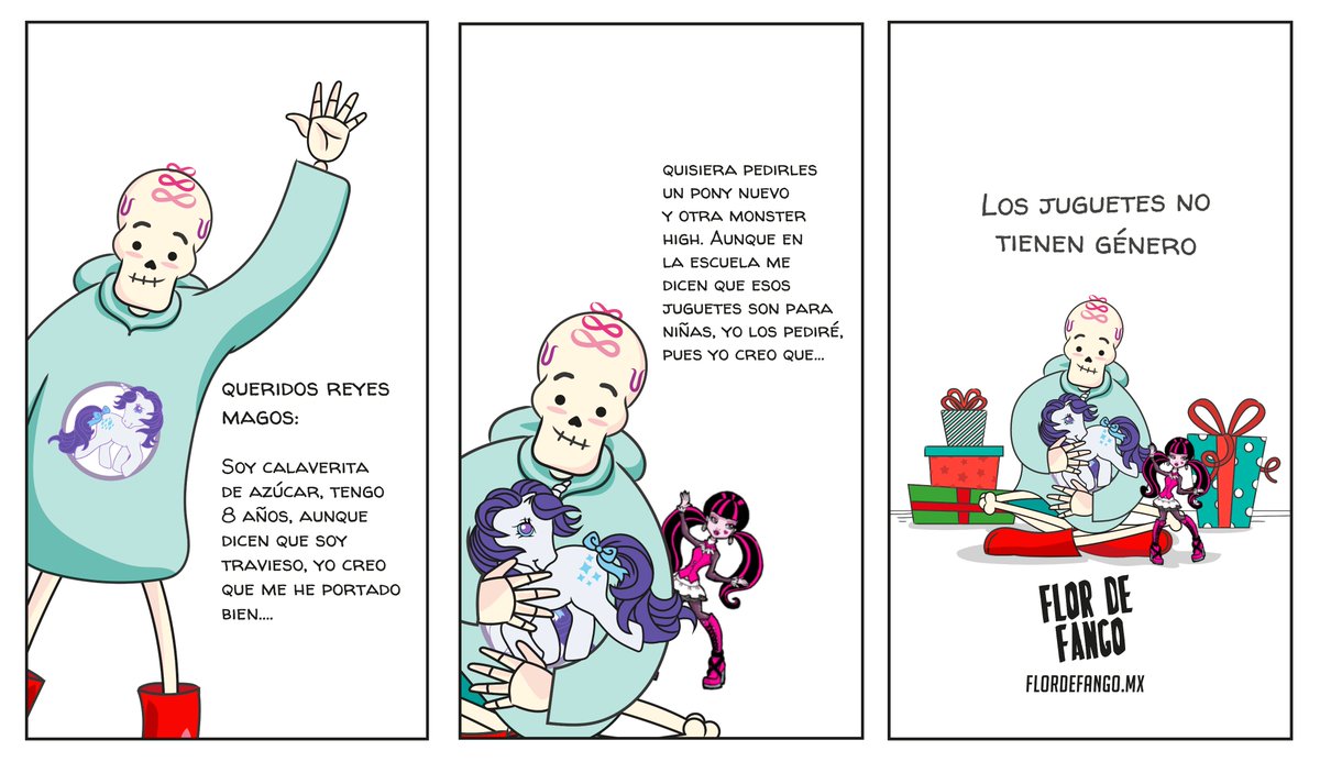 FlorFango's tweet photo. Esta es la carta que mi sobrino Calaverita de Azúcar les envió a los #ReyesMagos, Él pidió un pony nuevo y otra monster high. Aunque en la escuela le han dicho que eso es para niñas, él los pedirá pues él sabe que los JUGUETES NO TIENEN GÉNERO. https://t.co/FdRpn6X1V9