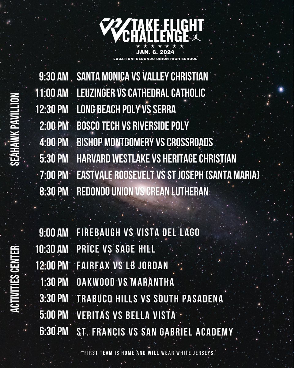 Updated Schedule for Take Flight Challenge 2024