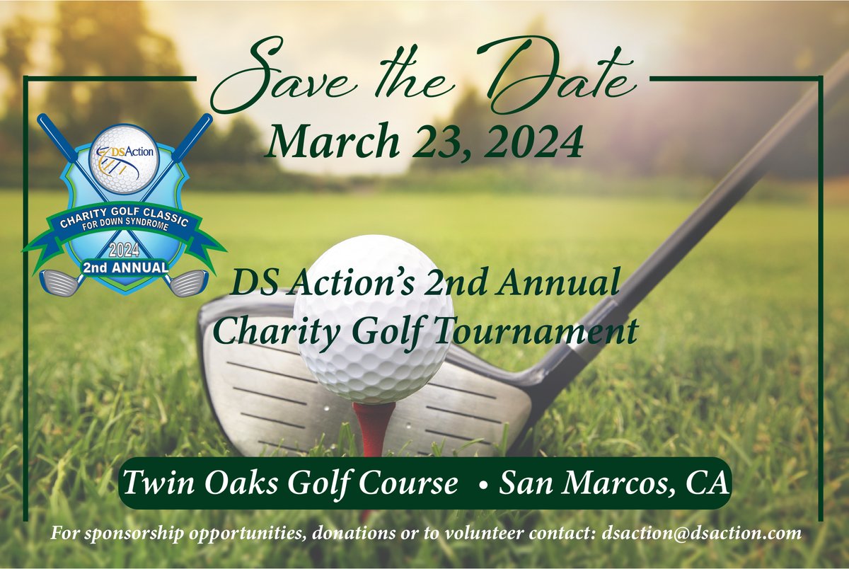 DSACTION's tweet image. We are currently looking for partners to support DS Action's 2nd Annual Charity Golf Classic.  It will be held at Twin Oaks Golf Club in San Marcos, CA on March 23rd, 2024.  Details and Early Bird Golf info - bit.ly/dsactiongolf20…