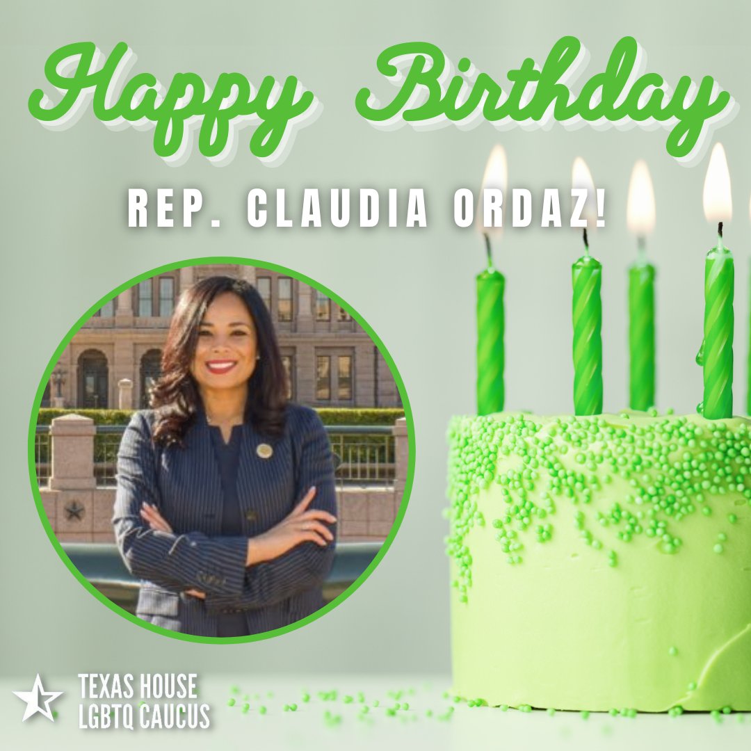 txlgbtqcaucus's tweet photo. Happy birthday, @ClaudiaOrdazTX ! Thank you for your hard work to defend voting rights and your tireless service to the people of #HD79 and Texas. Have a fantastic day! #TxLege #TxHouseLGBTQCaucus #TxLGBTQCaucus https://t.co/928lXf8MkA