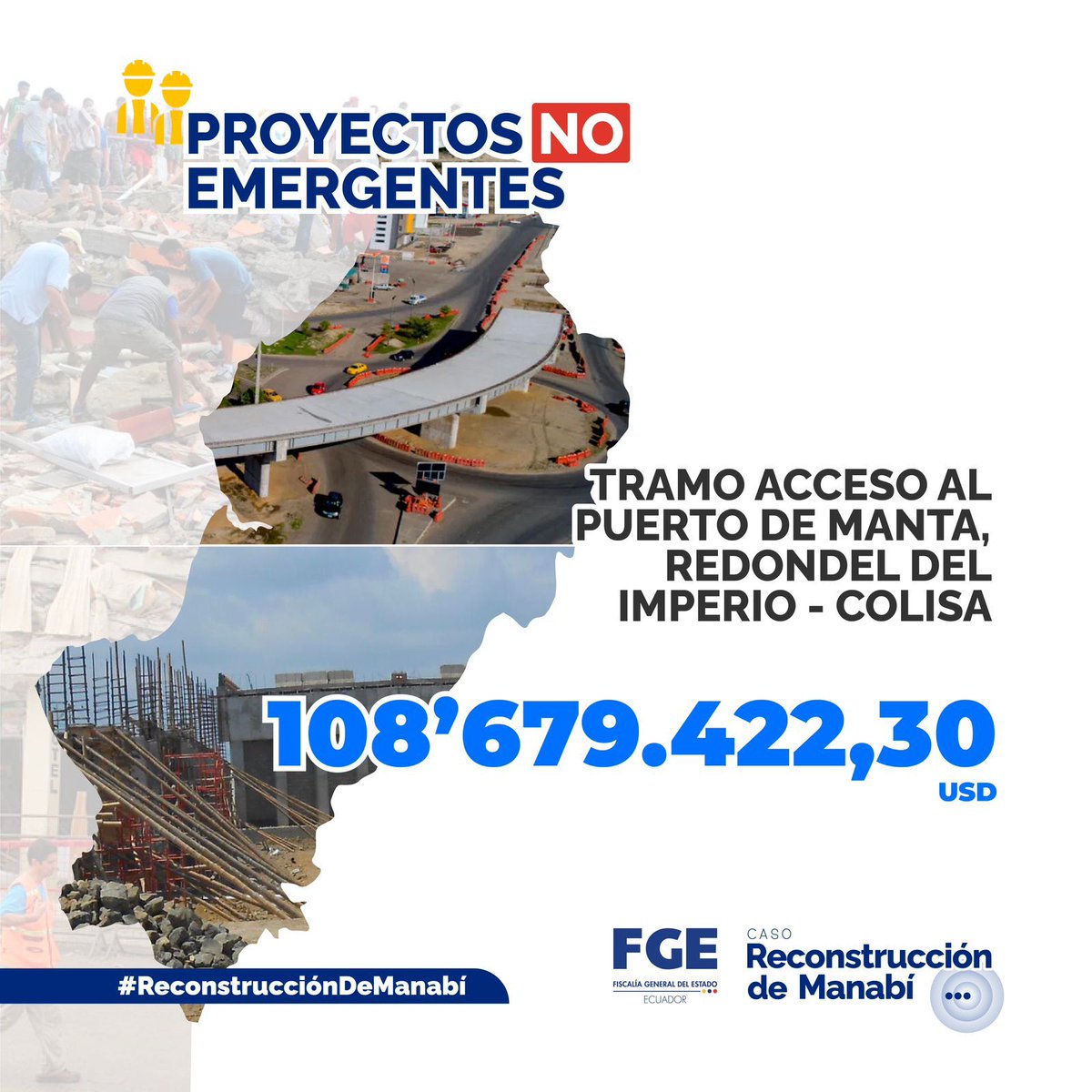 FiscaliaEcuador's tweet photo. #CasoReconstrucciónDeManabí | Los fondos provenientes de la Ley de Solidaridad se destinaron a proyectos que no se adecuaron al contexto de la emergencia por el terremoto. Ejemplos claros son la construcción de la carretera La Y de Mataje-Puente Mataje y el parque Las Vegas. https://t.co/znaDwVZOYu