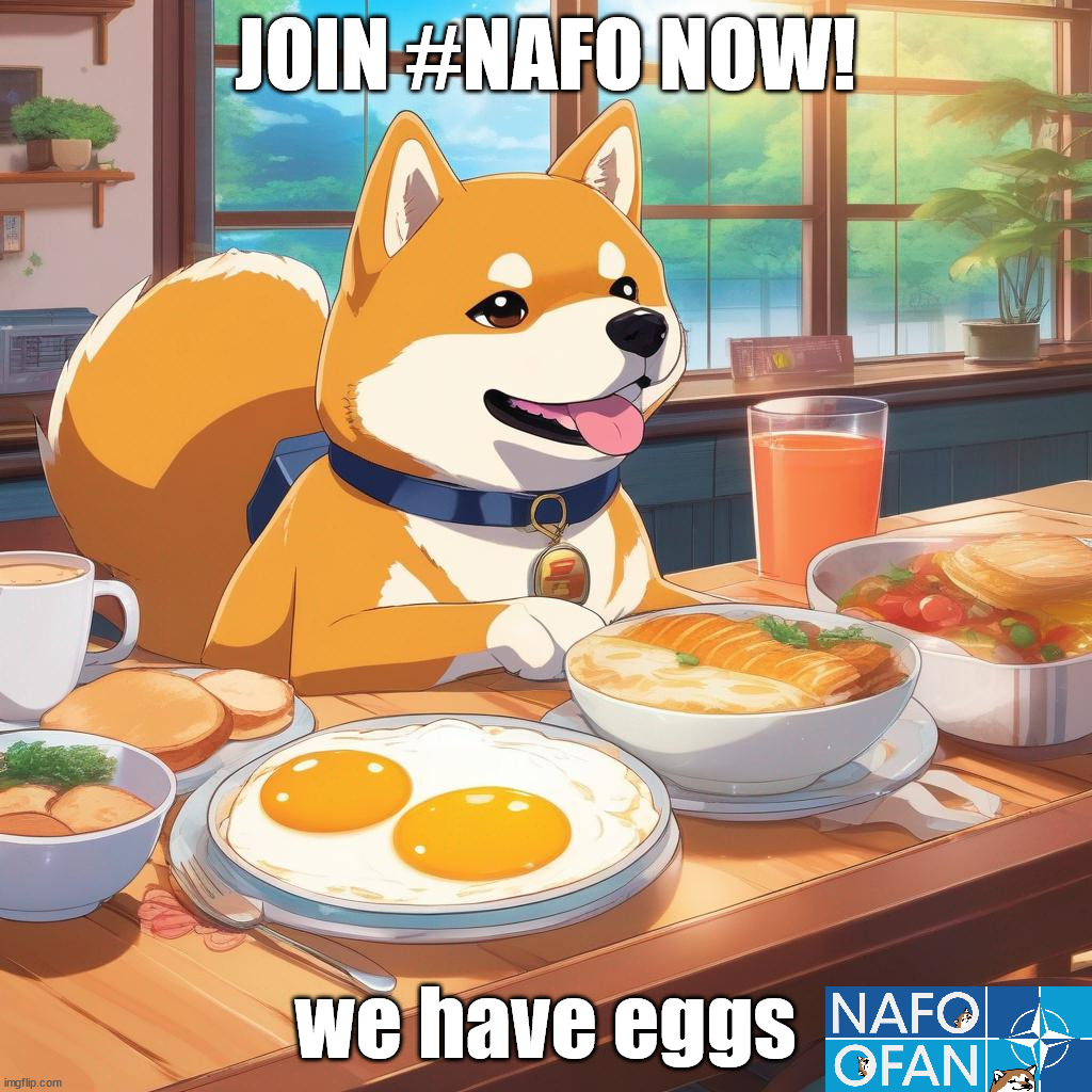 Hey NAFO can we make #NoEggs
trend and piss off the Vatniks?
#NAFO 
#NAFOfellas 
Rt 🥚