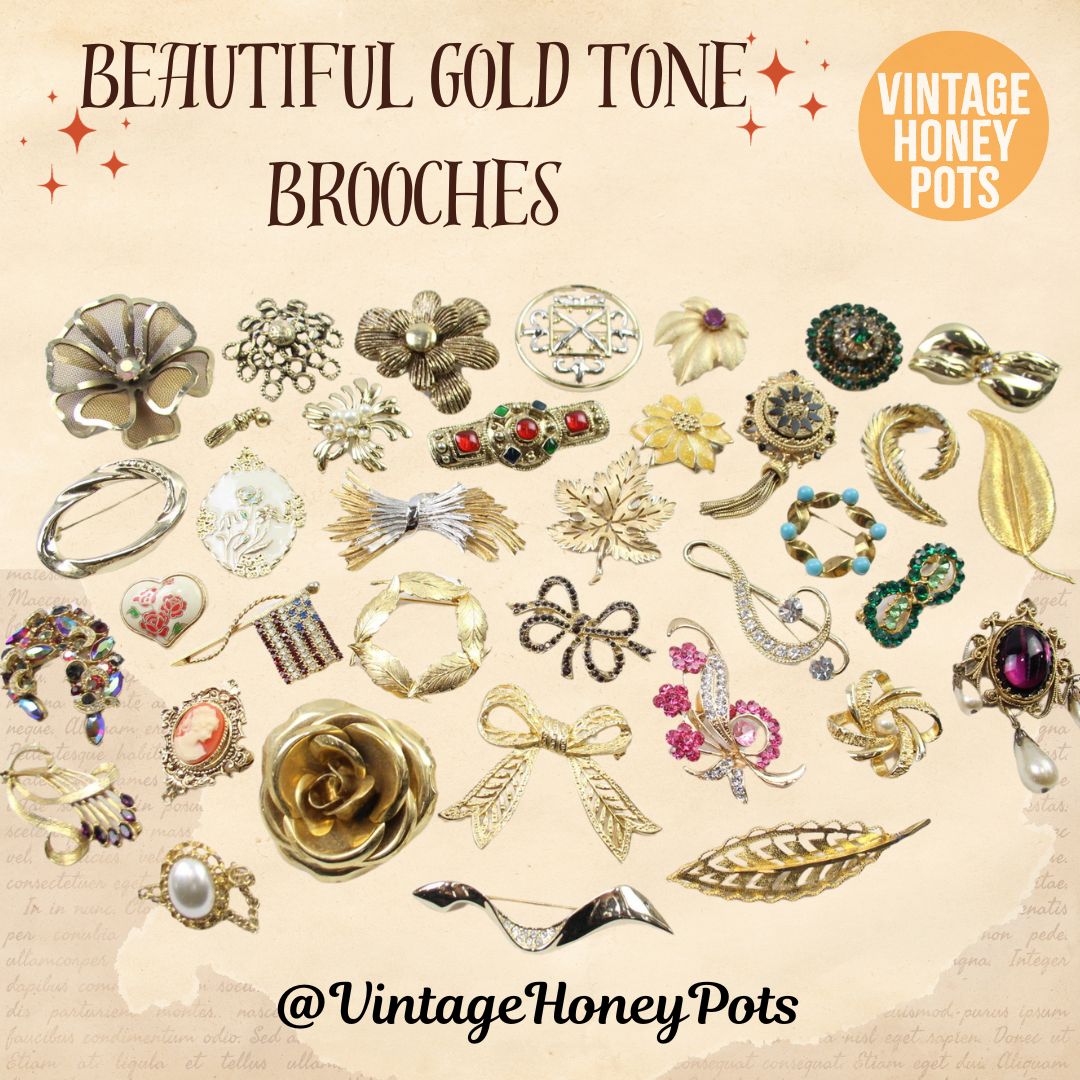 ✨ Elevate your style with elegance! ✨ Explore our exquisite collection of Vintage Gold Tone Brooches

Check out our eBay store vintagehoneypots for our beautiful lots of vintage brooches!

#VintageBrooches #GoldToneJewelry #TimelessElegance