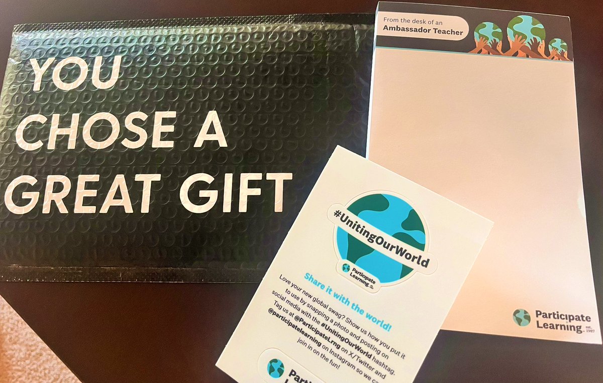 Got mine! Thank you so much Participate Learning for always spoiling us with such wonderful gifts.<a href="/ParticipateLrng/">Participate Learning</a> #UnitingOurWorld