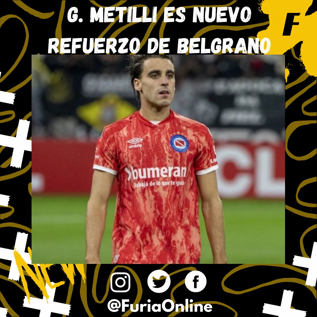 furiaonlinecba's tweet photo. ✅ SE TERMINÓ LA NOVELA

👉🏼 Finalmente González #Metilli será nuevo refuerzo de #Belgrano.

🏴‍☠️ El "Pirata" adquiere el 80% del pase, resta saber el monto.

✍🏼 El mediocampista de 26 años firmará contrato hasta diciembre de 2026.

▶️ @CLMerlo https://t.co/31xY5TGjiO