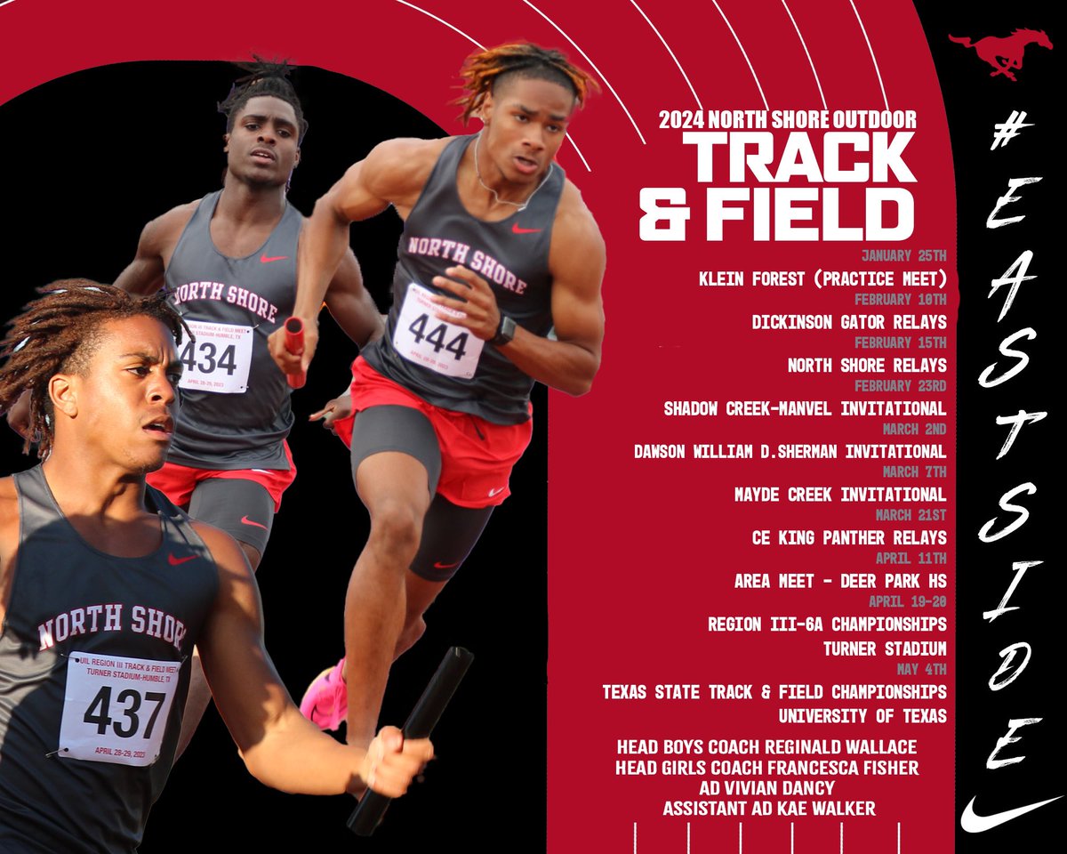 RjwReggie's tweet photo. 🚨2024 NORTH SHORE TRACK &amp; FIELD SCHEDULE🚨 #We⬆️ #NoCeilings 💨 https://t.co/rhthLeDUzG