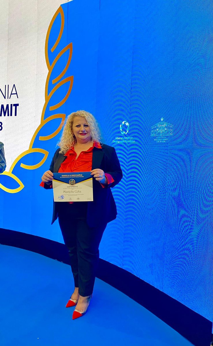 CekaManjola's tweet photo. 11/12/2023 - Certification Ceremony of the School of Directors!!
One year commitment! Challenge yourself! 😅
I dedicate this success to my family, thank you for your support!!!
#shkolladrejtoreve #csl https://t.co/CNABc1D7Qv