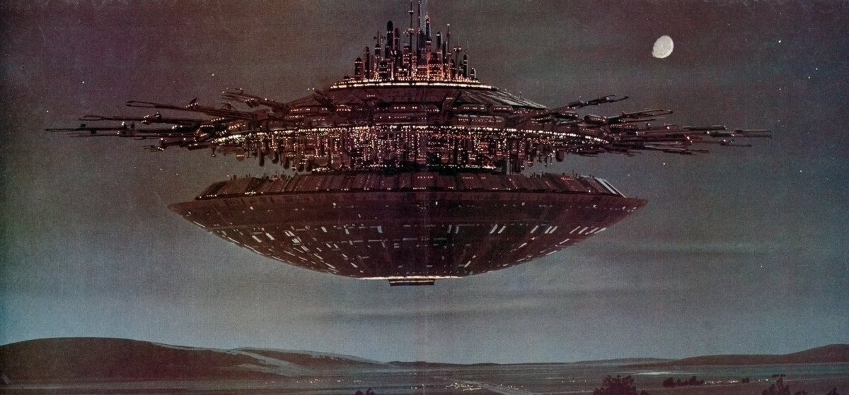 sovietsoleri's tweet image. Concept art by Ralph McQuarrie for Close Encounters of the Third Kind, 1977.