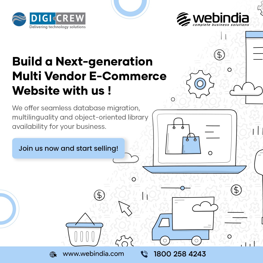 webindiaservice's tweet image. We turn your dreams into digital storefronts with our Multi Vendor E-commerce Website Development Services.
#ecommerce #ecommercestoredevelopment #multivendorecommerce #multivendormarketplace #multivendorstore #webindia #digicrew