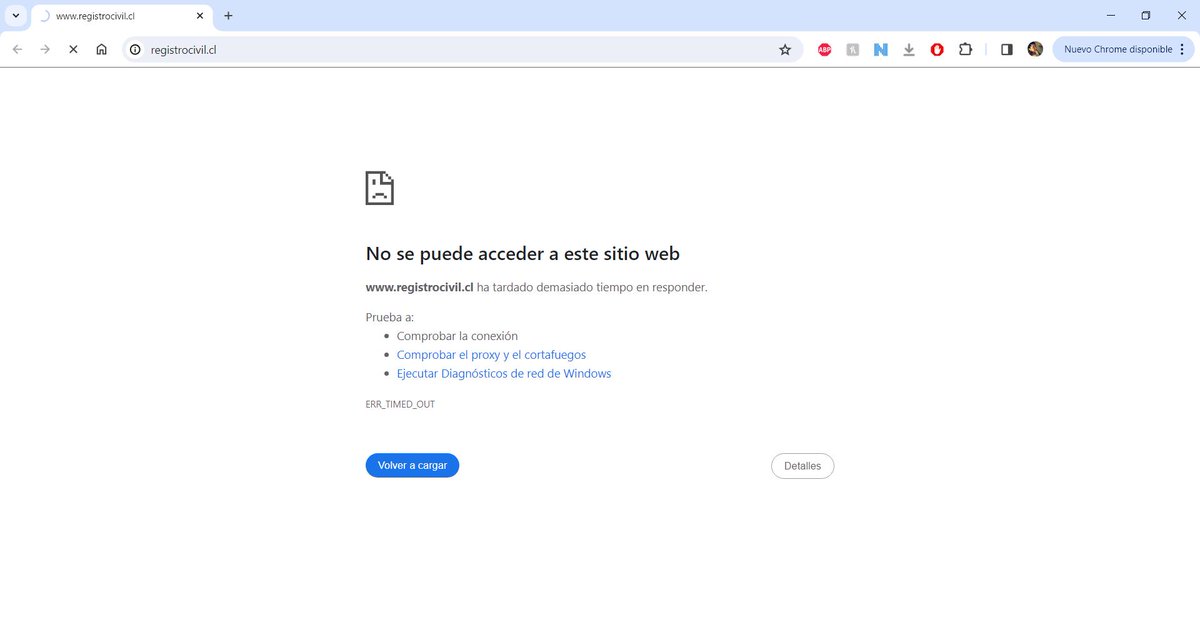 ziitha1's tweet photo. @RegCivil_Chile  la pagina esta caída, alguien sabe cuando va a volver?? #RegistroCivilDatos https://t.co/RZIBvZbsof