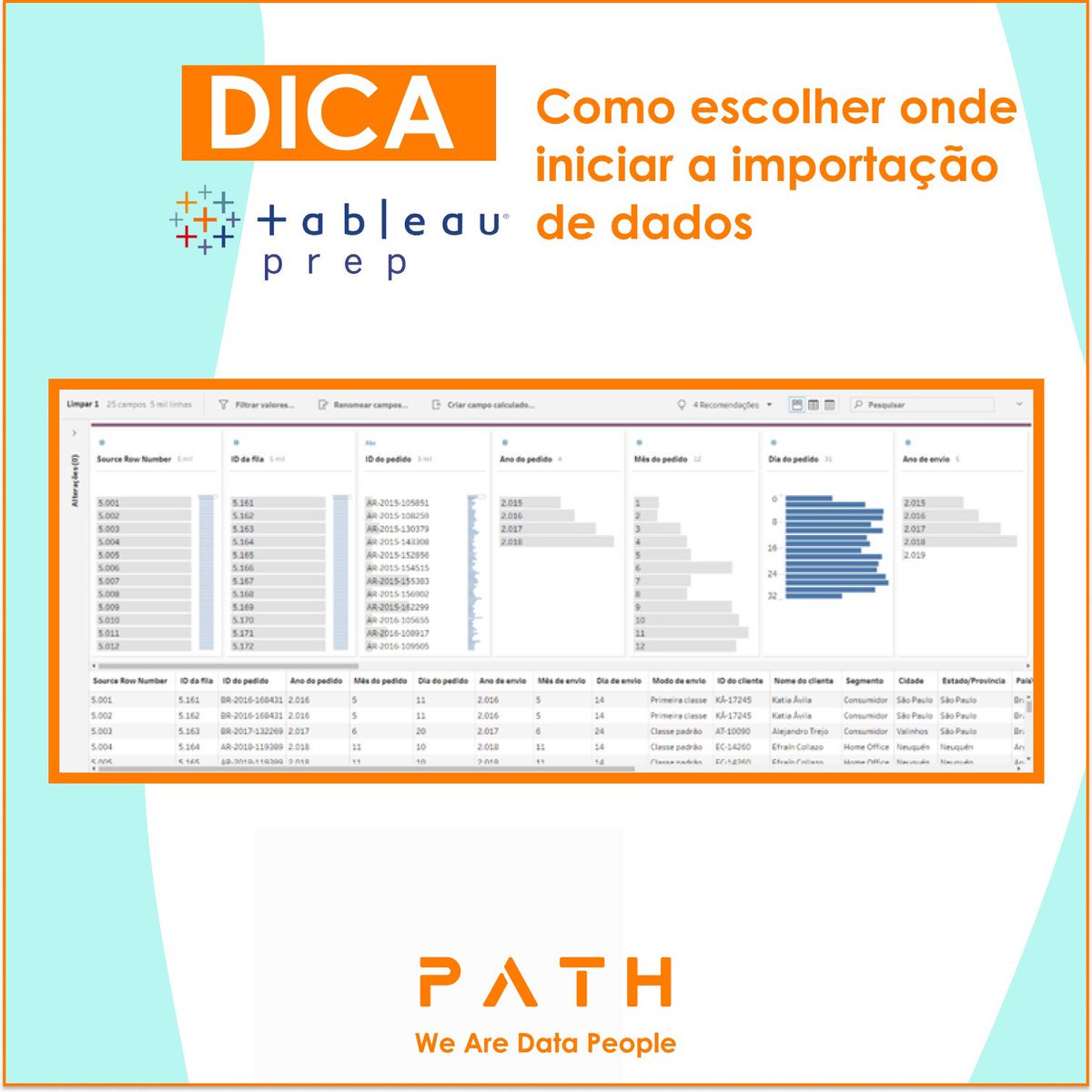 vsimoes90's tweet photo. Nesta dica iremos mostrar como podemos escolher a partir de qual linha importaremos nossos dados para o Tableau Prep.
Confira a dica completa no nosso site: https://t.co/yzFqALud7v
#Tableau #WeAreDataPeople #DataFam #VisualAnalytics #PathDataFan #TableauTips #PathTips https://t.co/AnMKJzJHvV