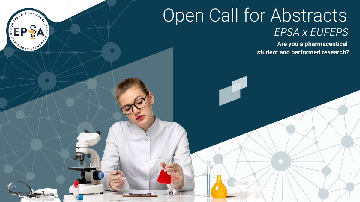 𝐎𝐩𝐞𝐧 𝐂𝐚𝐥𝐥 𝐟𝐨𝐫 𝐀𝐛𝐬𝐭𝐫𝐚𝐜𝐭𝐬  
   
Attention pharmaceutical students who have conducted research! 🔬 
 
Check out for ESSP Guidelines: urlz.fr/p9EA

Please submit to 𝐬𝐜𝐢𝐞𝐧𝐜𝐞@𝐞𝐩𝐬𝐚-𝐨𝐧𝐥𝐢𝐧𝐞.𝐨𝐫𝐠 no later than 𝐅𝐞𝐛𝐫𝐮𝐚𝐫𝐲 𝟐𝐧𝐝