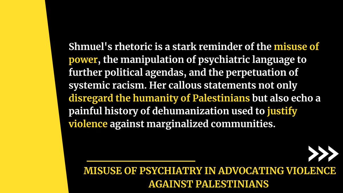 ON THE MISUSE OF PSYCHIATRY IN INCITING VIOLENCE AGAINST PALESTINIANS

#1