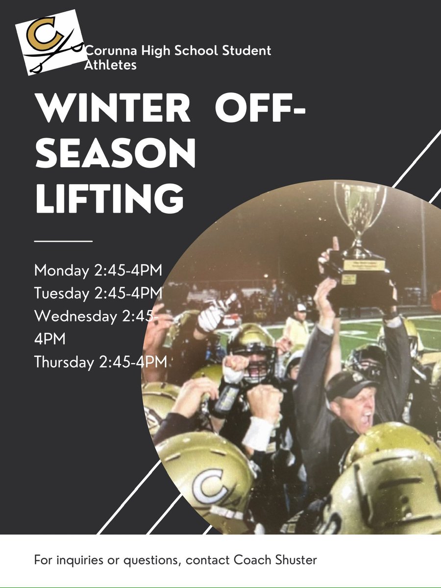 Starting Monday join <a href="/CoachAusiello7/">Sal Ausiello</a>, <a href="/lydiareedy/">Lydia Reedy</a>, me to start your winter training! Open to any student-athlete not in a winter sport is welcome to join us Monday thru Thursday from 2:45-4pm! 💪🏻 #weareONE