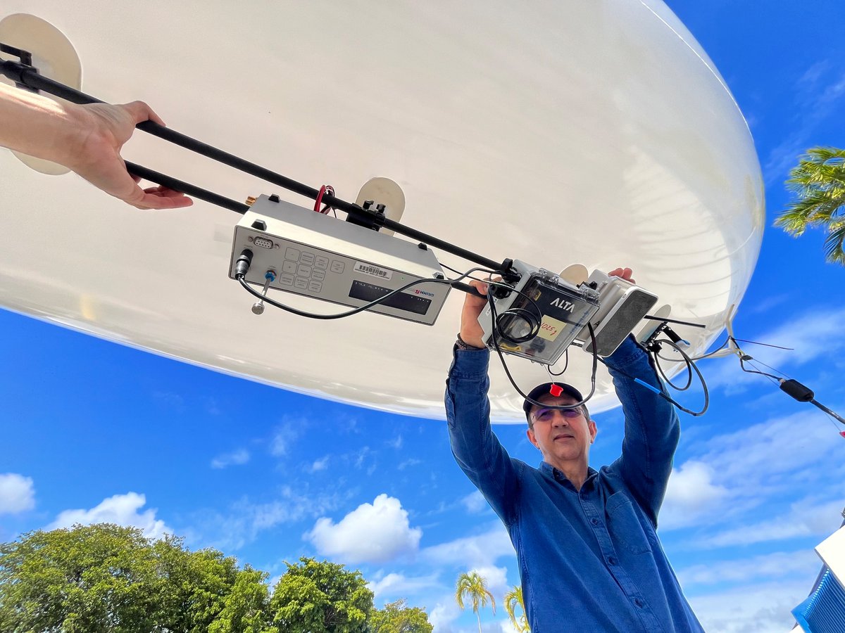 carlwangyang's tweet photo. We had a great visit at Altametry today to deploy our aerosol instruments on their newest blimp, to examine the vertical distribution of aerosols over urban Miami. We will also have a demo during the CAST workshop. More to come in the next few months! https://t.co/cDJc7x42Rx