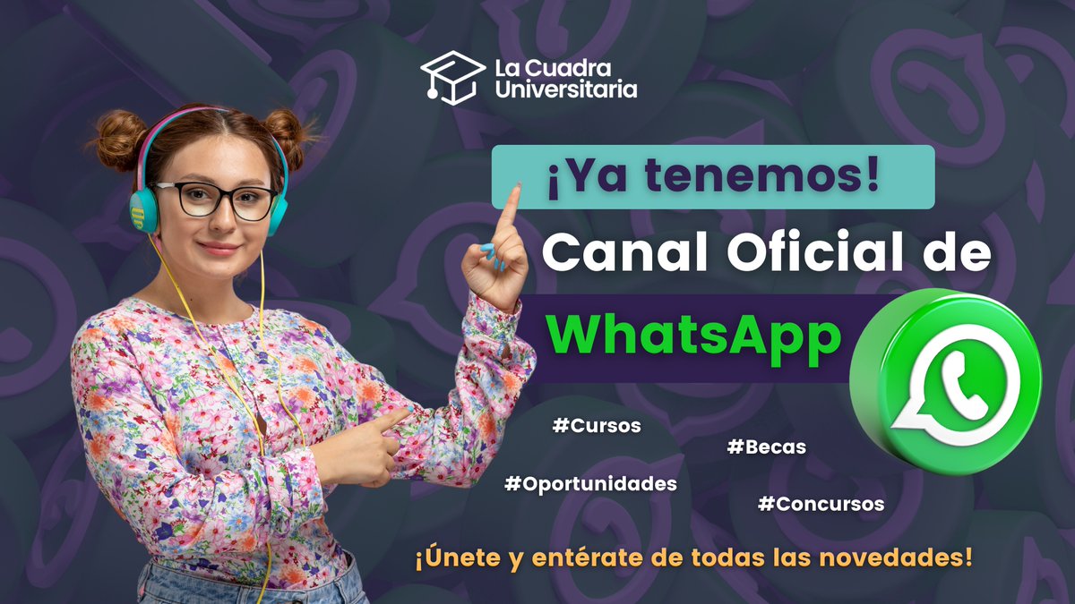 Sigue nuestro canal oficial en WhatsApp: whatsapp.com/channel/0029Va…

#LaCuadrau #CanalesWhatsApp #CursosOnline #cursosgratis