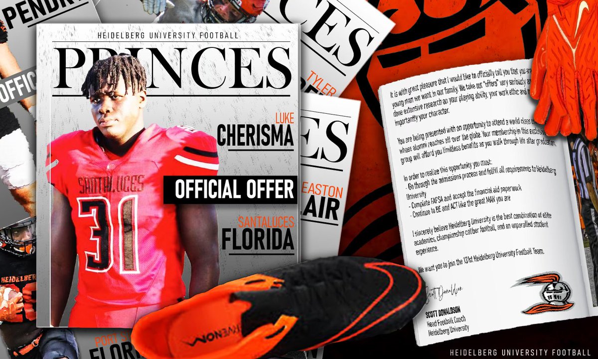 Luke Cherisma (@lukecherisma) on Twitter photo Blessed to receive an offer from <a href="/BergFootball/">Heidelberg Football</a> <a href="/Coach_Donaldson/">Scott Donaldson</a> <a href="/iRepCoaches/">Hector Clavijo III</a> <a href="/Coach_Put5839/">Coach P</a> Blessed to receive an offer from <a href="/BergFootball/">Heidelberg Football</a> <a href="/Coach_Donaldson/">Scott Donaldson</a> <a href="/iRepCoaches/">Hector Clavijo III</a> <a href="/Coach_Put5839/">Coach P</a>