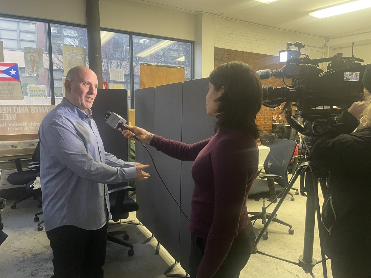 Speaking w/ @CBSNewYork @NYDailyNews @PIX11News about the terrible conditions outside of St. Brigid’s reticketing center. 1,000+ people in line again today to renew their 30 days in the shelter system. These folks are spending days standing in the cold. This is not a solution.