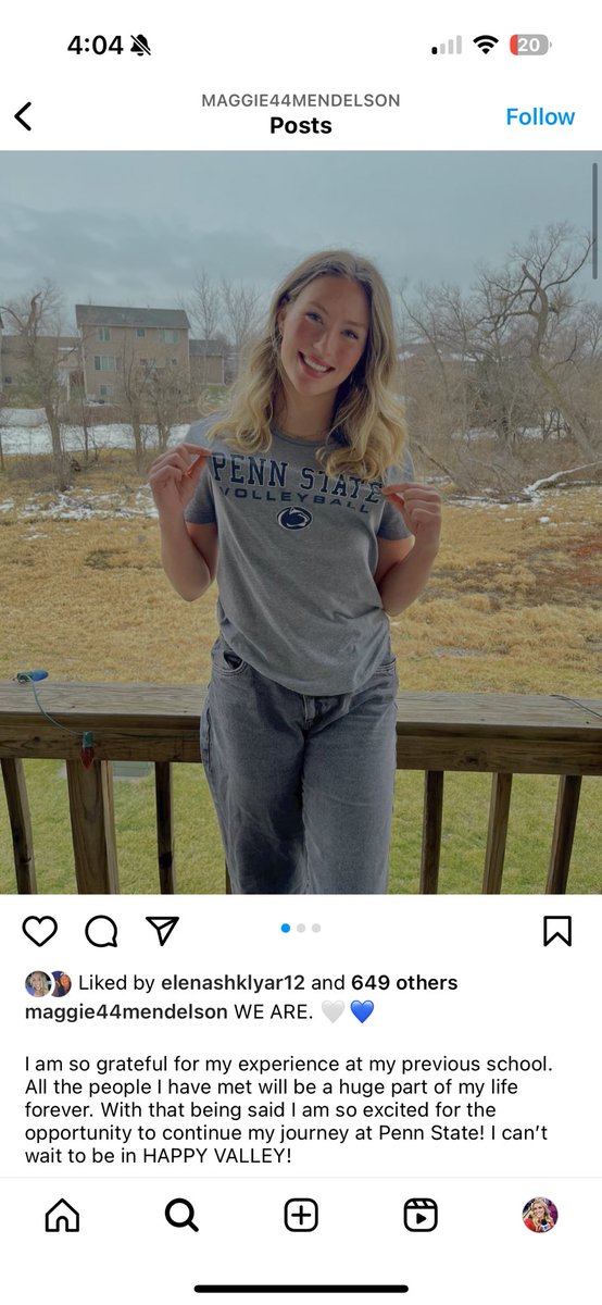 More huge B1G to B1G transfer news as former Nebraska middle Maggie Mendelson has committed to <a href="/PennStateVBALL/">Penn State Women’s Volleyball</a> to play her final 2 years of college volleyball. 

Penn State graduated middle Allie Holland, but Taylor Trammell still has one year of eligibility left. #NCAAWVB