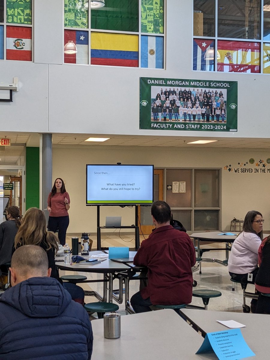 Inquiry, small groups, learning stations, productive struggle rocks, intentionality....all words spoken for #mathworkshop PD this morning with <a href="/Lempp5/">Jennifer Lempp</a>!  Even @jvanheukelum was in on the action! #teachersmakemehappy