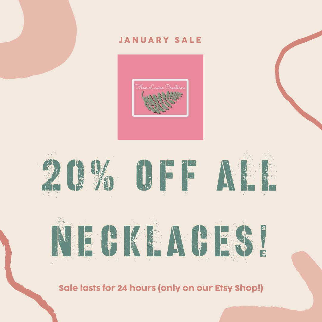 fernlcreations's tweet photo. January Sale- 20% off ALL our necklaces 🤍

https://t.co/P4dZUYX3tQ

#sale #etsy #jewellery #fyp #fy #discover #necklace #necklaceaddict https://t.co/JscJBezBEJ