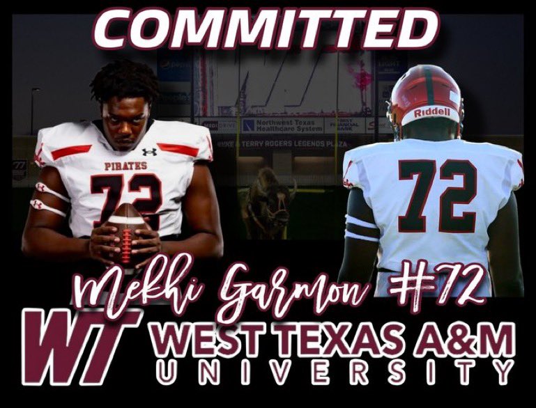 MekhiGarmon72's tweet photo. #AGTG 1000% COMMITTED‼️ Let’s go to work @WTAMUFootball @CoachJoshLynn @CoachKyser 🦬🦬 https://t.co/kwcr42jxV7