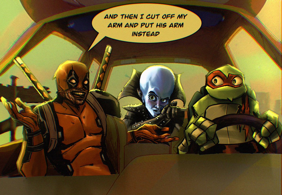 EndlessLogo's tweet photo. What will you say about me if I tell you that I kin them😔✌️
.
.
Also Deadpool is much funnier in the comics🙄
#tmnt2012 #raph2012 #TMNT #deadpool #megamind #TeenageMutantNinjaTurtles #tmntraph https://t.co/Rm46wcfxF1