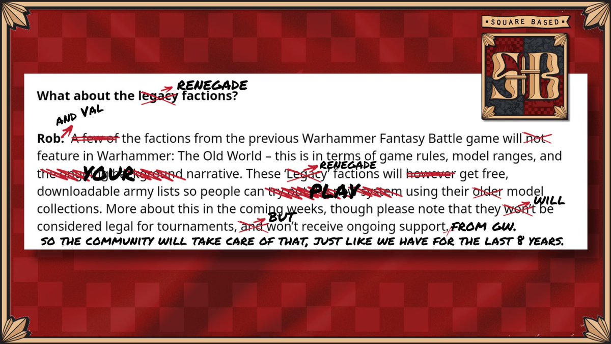valheffelfinger's tweet photo. Fixed it.
#WarhammerCommunity #warhammertheoldworld #squarebassed https://t.co/UkYRCsJtJK