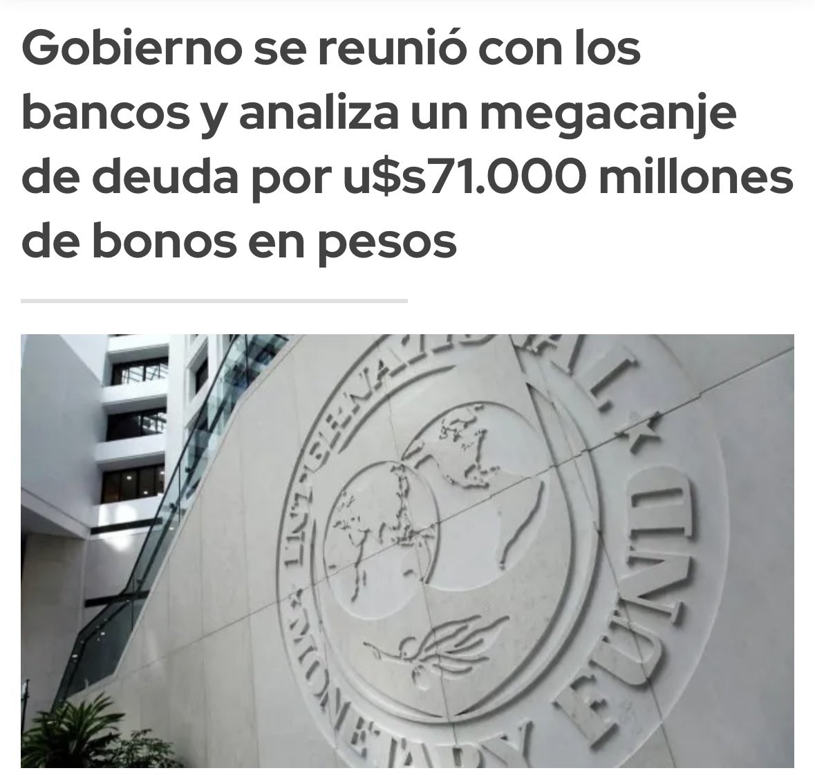 Vieron que comentaban que la tasa de interés inicial de Caputo-Milei (133 y 100% con capitalización) era negativa frente a la inflación y yo decía que era muy positiva contra el dólar? Pues bien, miren lo que ofrecen hoy estos estafadores financieros: un megacanje de bonos