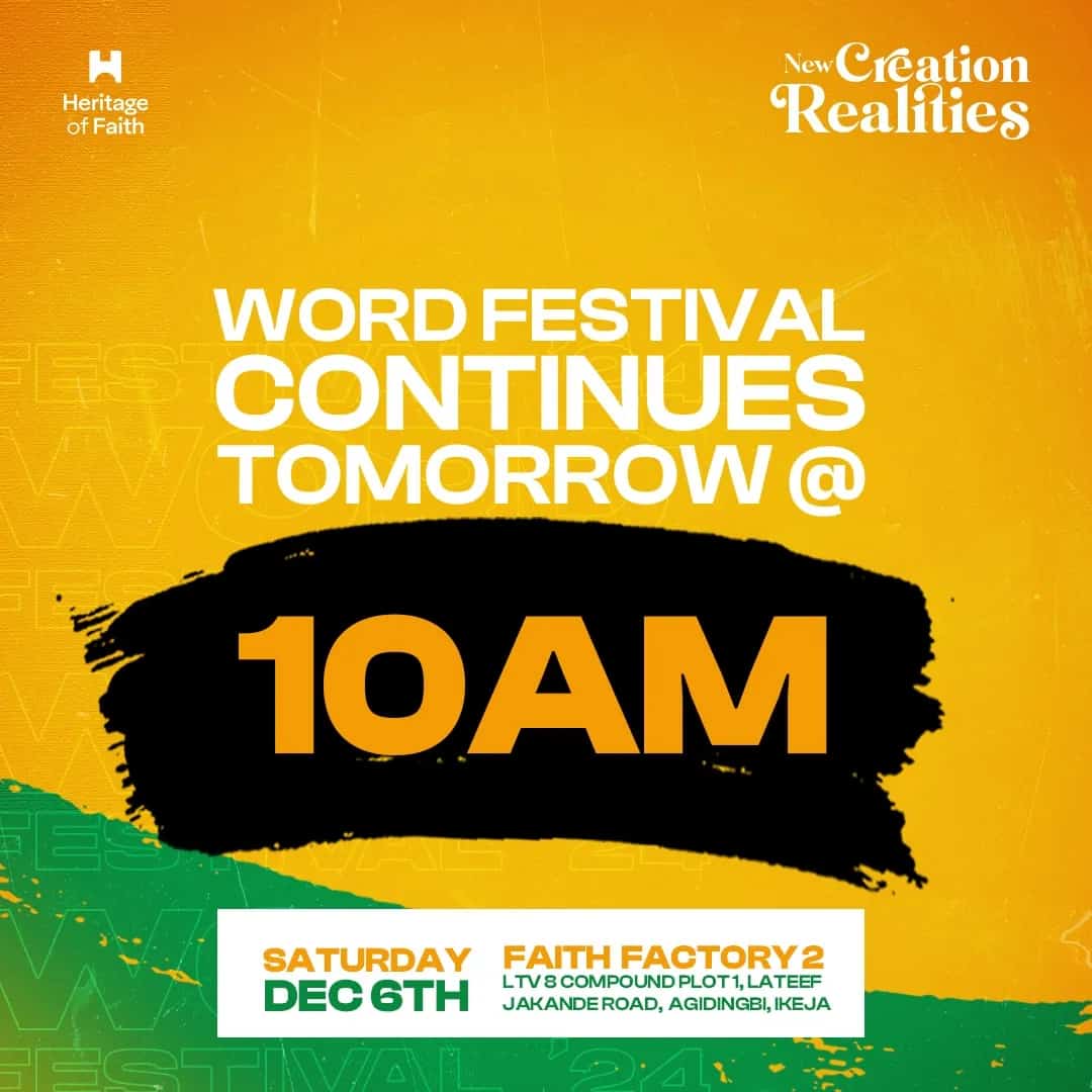 ChristTribe's tweet photo. Kindly note that Word Festival continues tomorrow by 10 am.

You don't want to miss the final session.

Join us! https://t.co/cJMpxqjzci
