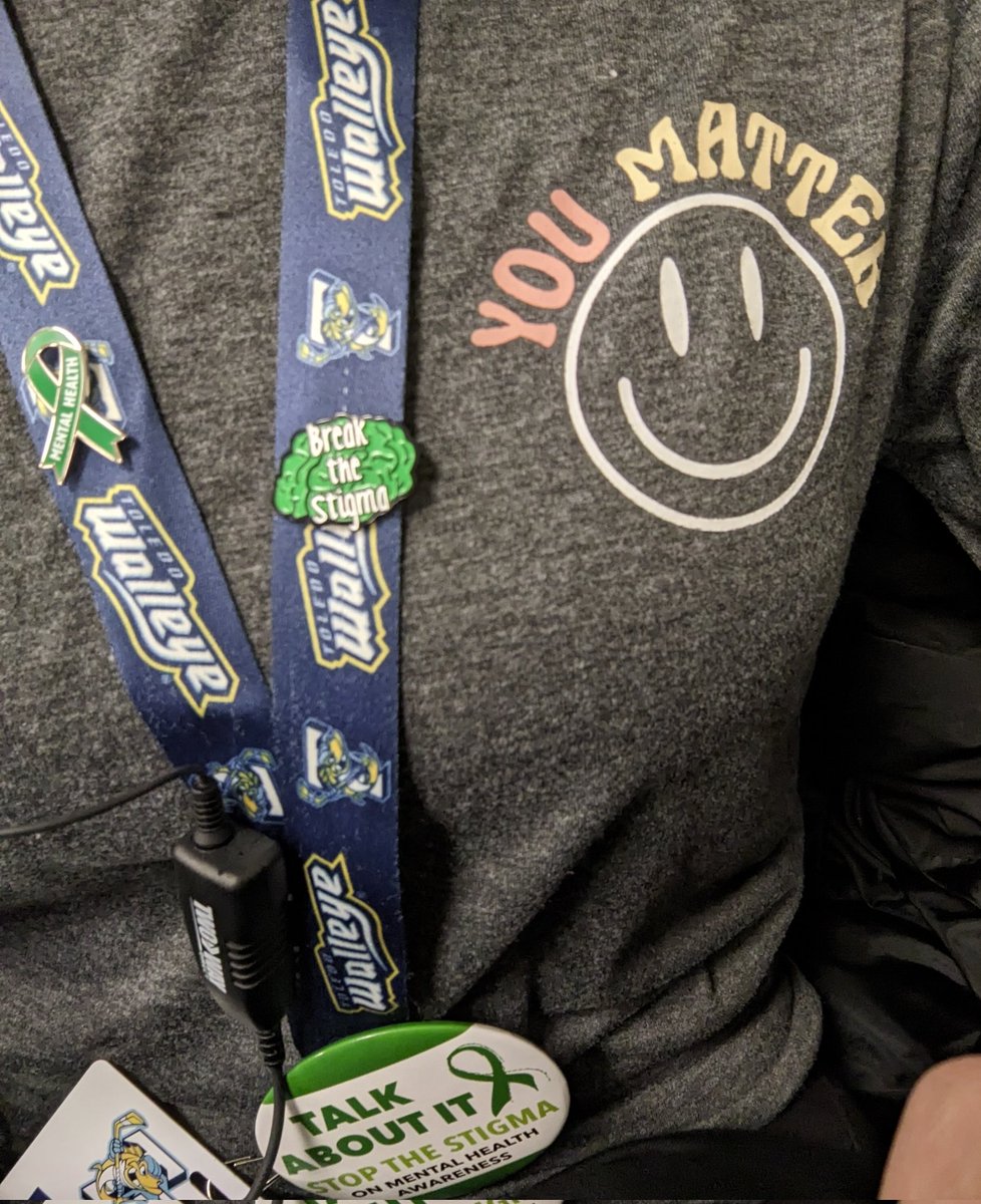 sarahhtiff's tweet photo. Mental Health Awareness night! 💚 A topic that means so much to me. Thank you Toledo Walleye for having this night and emphasizing the importance that It's Okay to Not Be Okay. 💙💜
#CheckYourselfExpressYourself https://t.co/vnKAiUQuhk