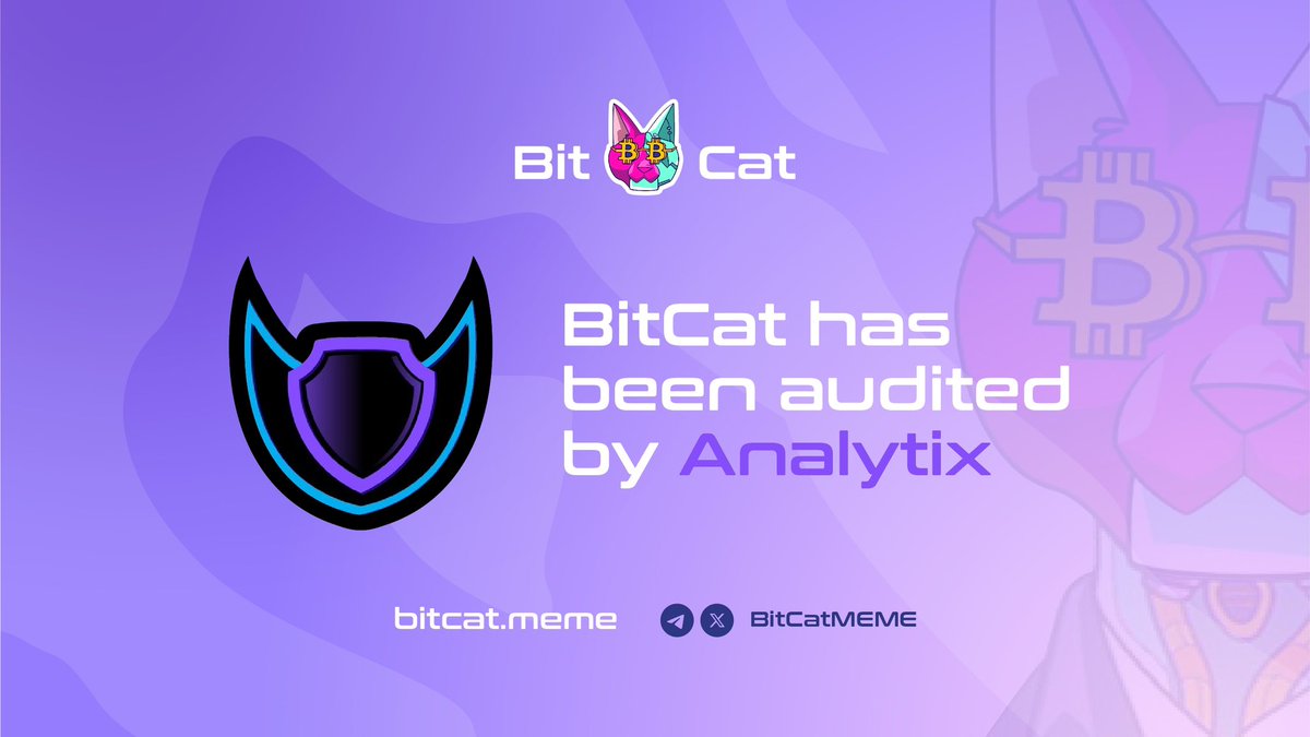 🛡️ Security Update! 🛡️

We're thrilled to share that BitCat has undergone a comprehensive audit by Analytix Audit, ensuring the utmost security and transparency. Check out the audit report here: app.analytixaudit.com/bit-cat
