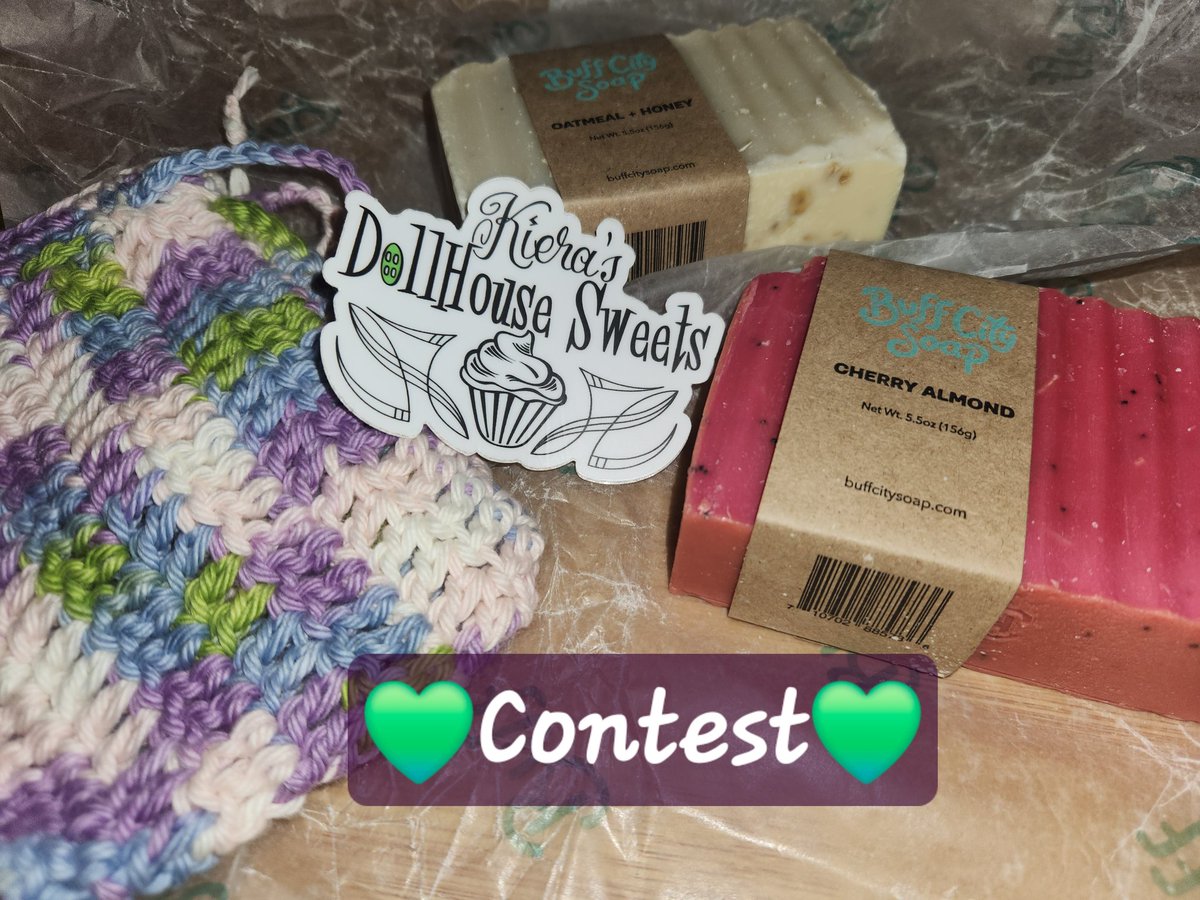 Because I luvs you all, I'm offering a crocheted soapsack along with a freshly made bar of all natural @BuffCitySoap in one of my favorite scents! Cherry Almond, Oatmeal and Honey, or Blackberry Vanilla! Just share a pic of your pet! Winner will be drawn on February 1! 💚🪴