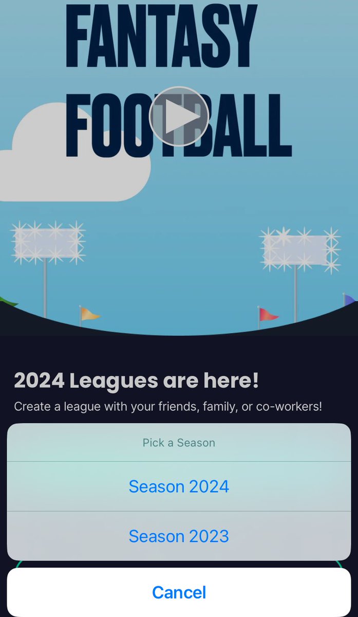 Rodin_El's tweet image. ⁦@SleeperHQ⁩ why’s there an option for 2023 still?