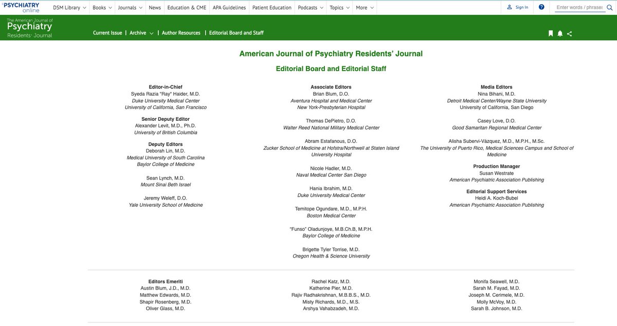 🥳🎊American Journal of Psychiatry Residents' Journal Editorial Board and Editorial Staff ✍️📚🩺📄🏥⚕️ #ajprj ajp.psychiatryonline.org/residents_jour…