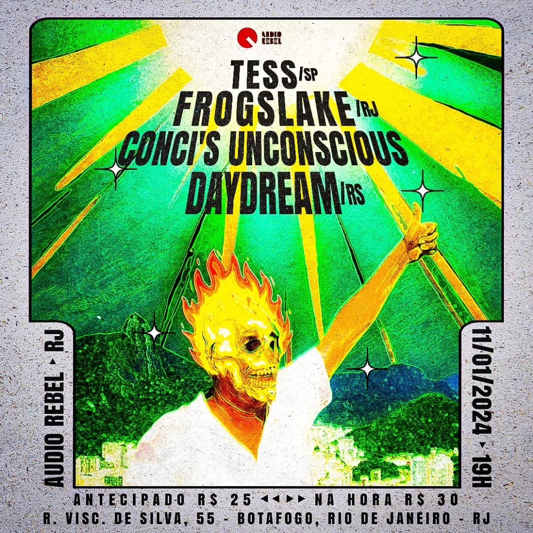Frogslake's tweet photo. 2024 começou e o primeiro noise do ano já tem data!  Dia 11/01 na @audiorebel com as bandas @concis.unconscious.daydream (RS) e @tessoficial (SP) 🔥🤘

Você não vai ficar de fora, né?! 
Garanta já o seu ingresso em https://t.co/3mCzuUWS4Z

Arte: @subversiva.art https://t.co/TxkvGQ8Tjg