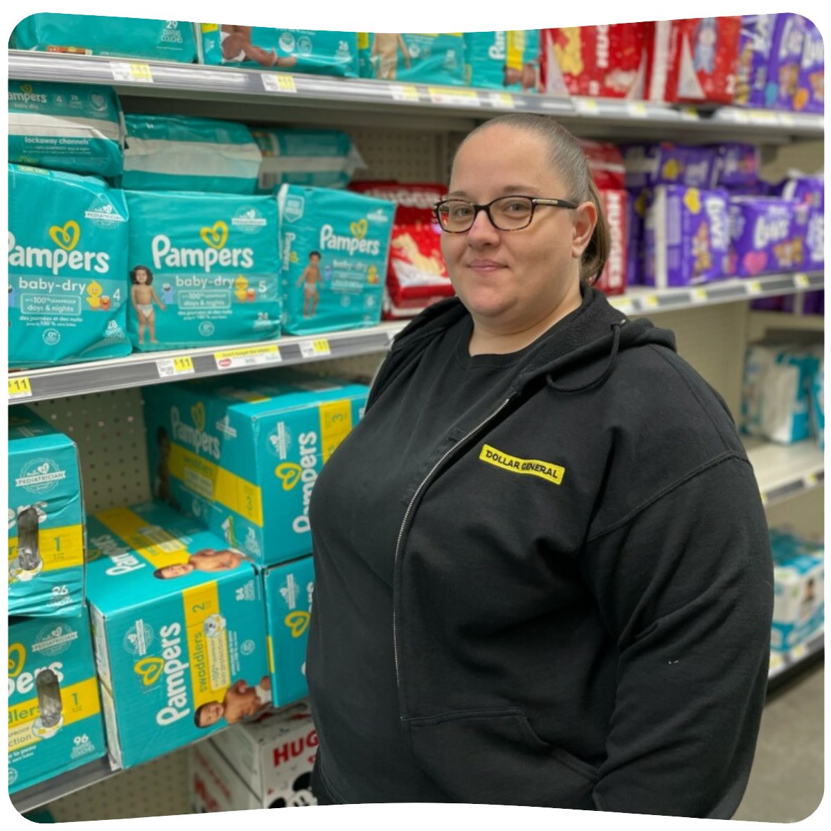 'I went in to buy diapers with my children. I had some trouble paying the entire balance and the cashier, Christina, helped me out and paid the rest.” – Customer of Store 8603 In Melvindale, MI. Thank you, Christina, for exhibiting DG’s mission of Serving Others!