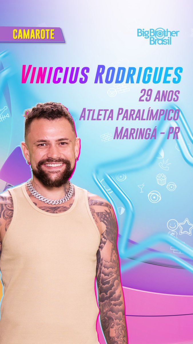 CentralSaturno's tweet photo. CAMAROTE📷
Vinicius Rodrigues, atleta paralímpico, está CONFIRMADO no #BBB24 #BigDay https://t.co/LLKO4SdKRS