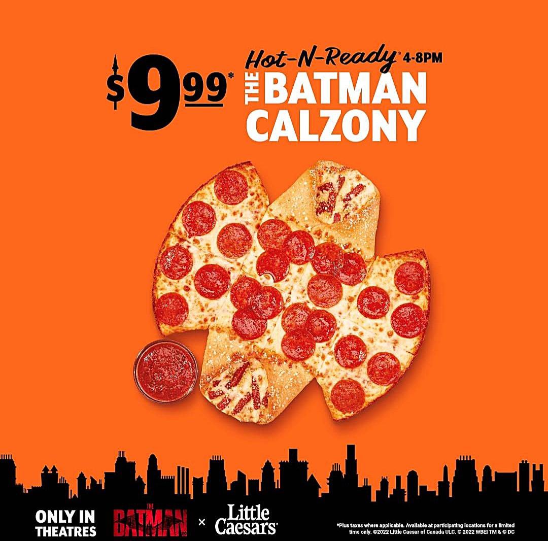 PattMatel's tweet photo. Dear @littlecaesars, 

Please for the love of god bring back your limited edition Batman Calzony. I haven’t felt happiness like that Calzony brought since I first tasted it.
Mr. Caeser please I beg of you, bring it back https://t.co/fY2588nxtb